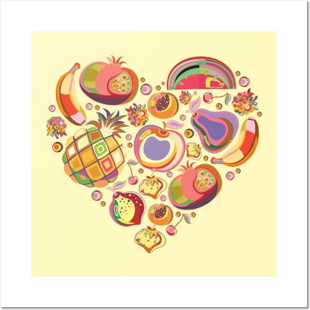 I Love Fruits Wall Art by Digster